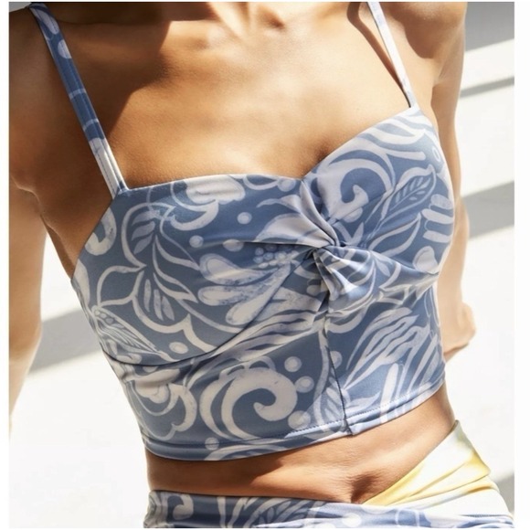Free People Tops - NEW Free People Movement Double Take Fitted Crop Cami Top Floral Combo Size S